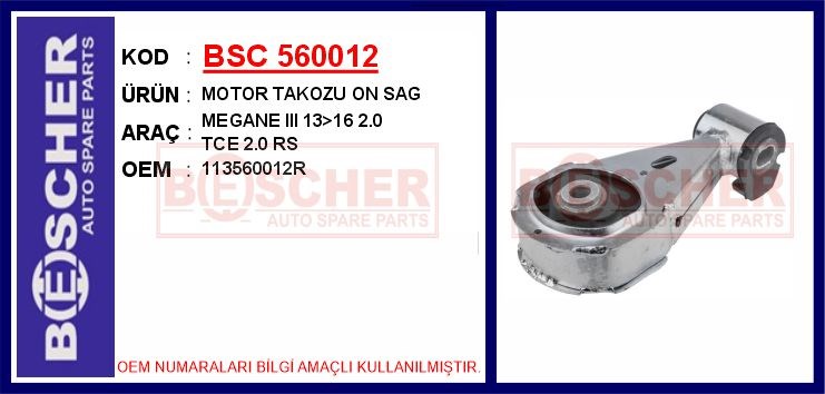 Renault Megane 3 Ön Sağ Motor Takozu 2.0 TCE 2.0 RS BESCHER