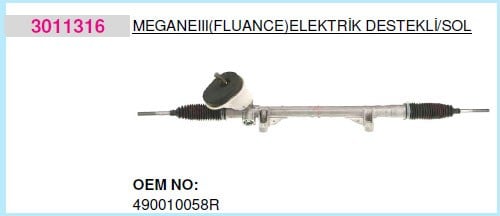 Renault Megane 3 Direksiyon Kutusu Elektrik Destekli HEMA