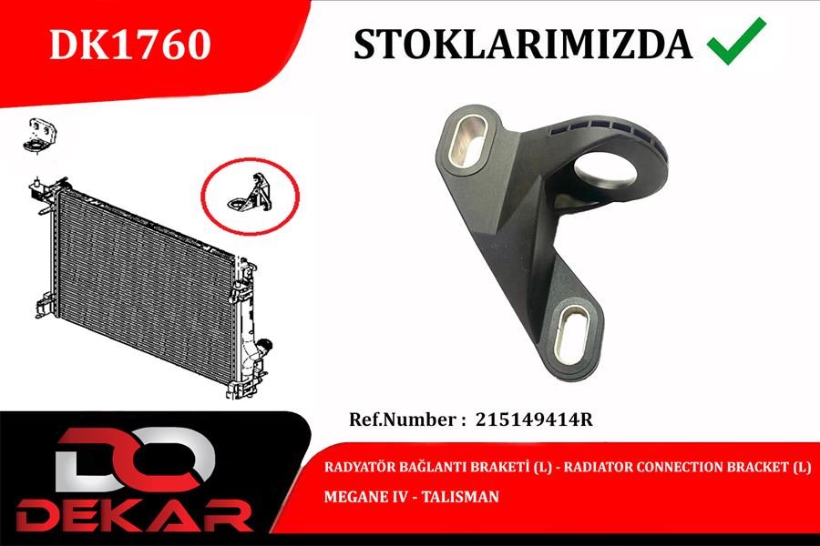 Renault Megane IV Radyatör Bağlantı Braketi Sol DEKAR