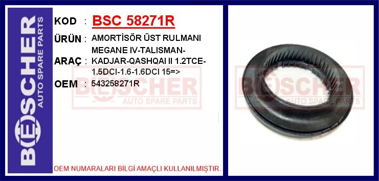 Renault Megane 4 Amortisör Üst Rulmanı 1.2TCE-1.5DCI-1.6-1.6DCI BESCHER
