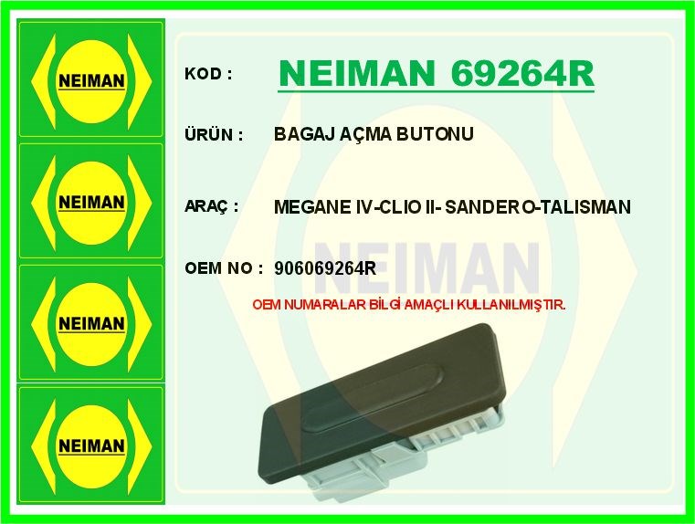 Renault Megane 4 Talisman Bagaj Açma Butonu BESCHER