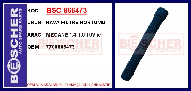 Renault Megane Hava Filtre Hortumu 1.4-1.6 16V ie BESCHER