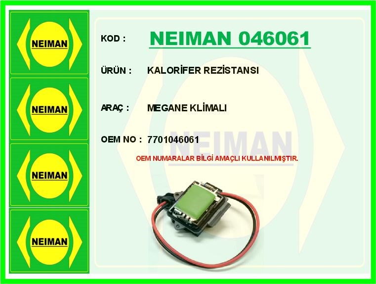 Renault Megane Klimalı Kalorifer Rezistansı BESCHER