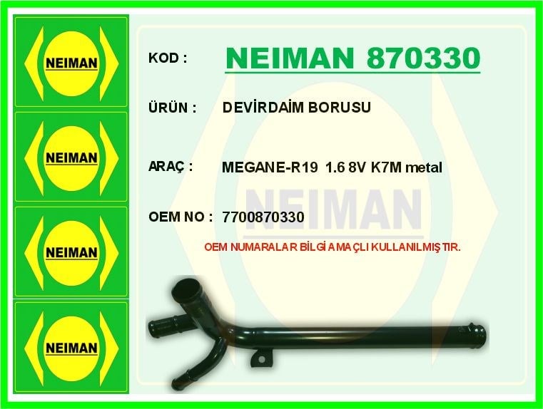 Renault Megane Devirdaim Borusu 1.6 8V K7M Metal BESCHER