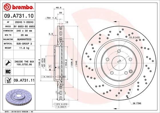 Mercedes AMG W203 Ön Fren Diski BREMBO