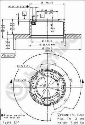 Mercedes-Benz Ön Fren Diski Standard BREMBO