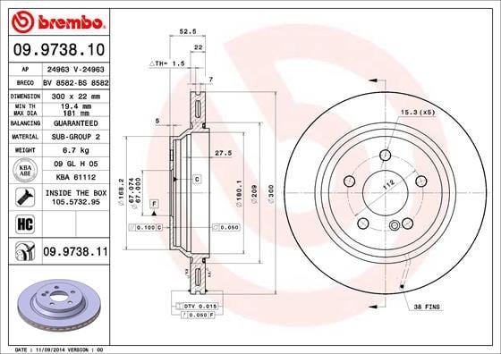 Mercedes W220 Arka Fren Diski BREMBO