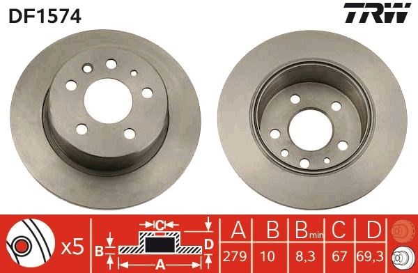 Mercedes W115 C123 S123 W116 W126 W123 Arka Fren Diski TRW