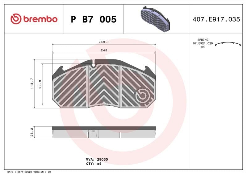 Mercedes-Benz HO O 340 O 404 Fren Balatası BREMBO