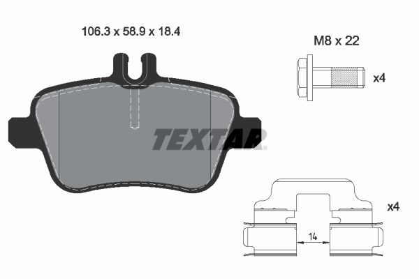 Mercedes W176 W246 C117 X156 R172 Arka Fren Balatası TEXTAR