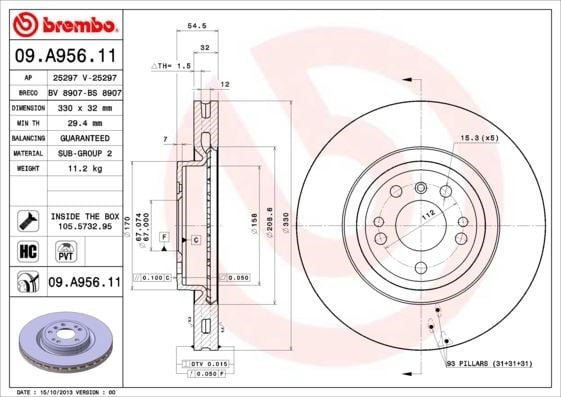Mercedes W166 Ön Fren Diski 4-Matic BREMBO