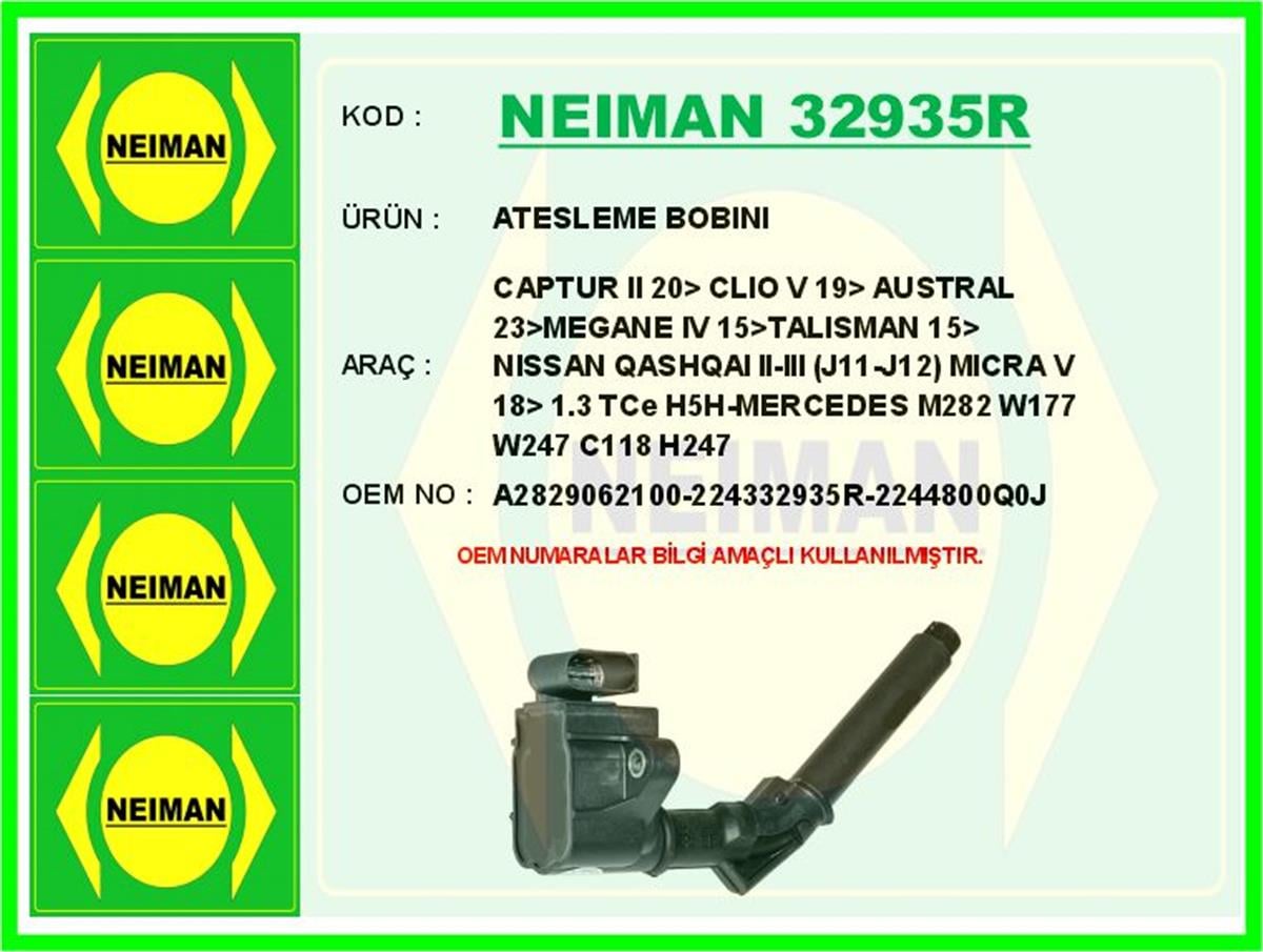 Mercedes W177 Renault Captur 2 Ateşleme Bobini A2829062100-224332935R-2244800
