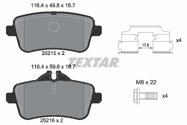Mercedes W176 Arka Fren Balatası TEXTAR