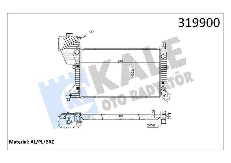Mercedes Sprinter B901 Motor Su Radyatörü KALE-RADYATOR