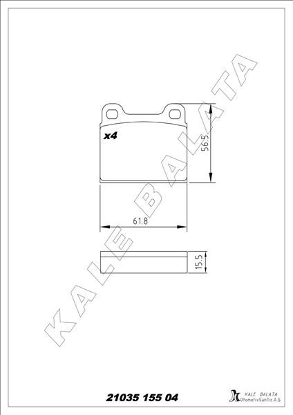 Mercedes W114 W115 W116 W126 W123 W463 Arka Fren Balatası KALE-BALATA