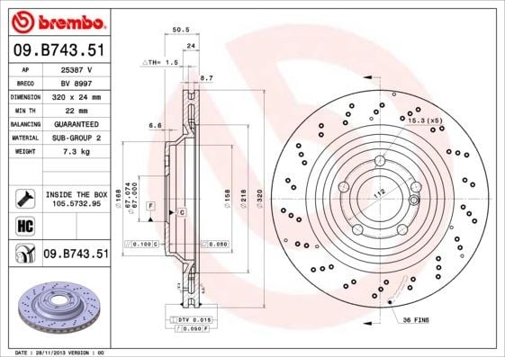 Mercedes SL-Class R231 Arka Fren Diski BREMBO