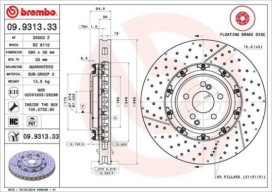 Mercedes-Benz Ön Fren Diski Floating BREMBO