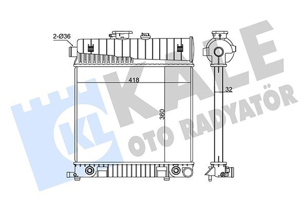 Motor Su Radyatörü Mercedes M111 W202 S202 W210 S210 Klimasız KALE-RADYATOR