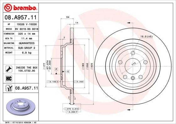 Mercedes W166 C292 Arka Fren Diski BREMBO