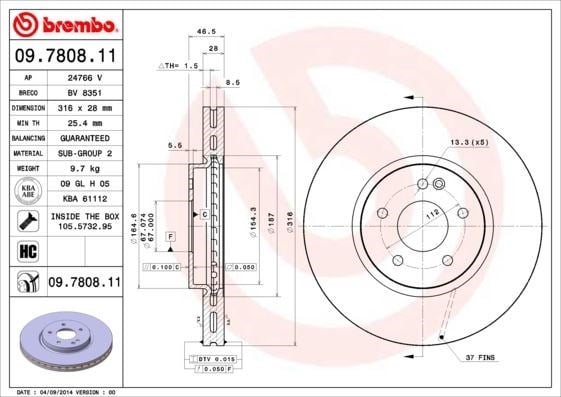 Mercedes-Benz Ön Fren Diski UV Kaplamalı BREMBO