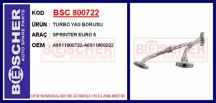 Mercedes Turbosarj Yağlama Borusu Geri Dönüş BESCHER