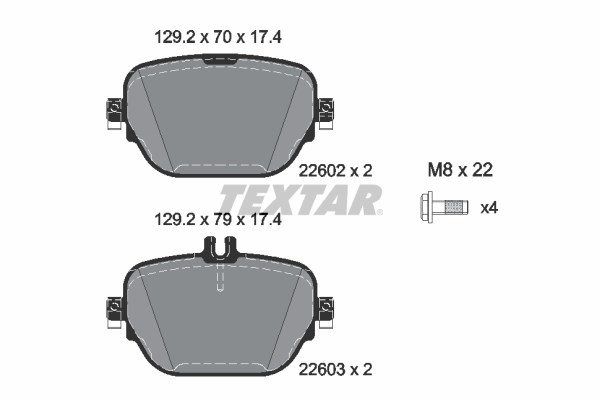 Mercedes X290 C257 W213 C238 N293 X253 C253 Arka Fren Balatası TEXTAR