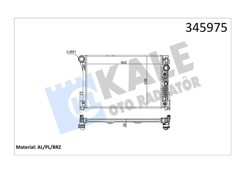 Mercedes W204 Motor Su Radyatörü KALE-RADYATOR