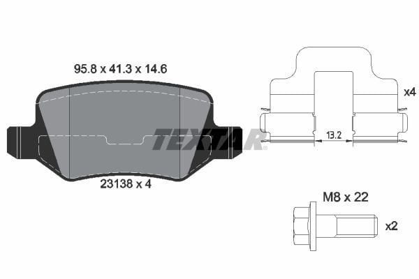Mercedes W168 W169 W245 W414 Arka Fren Balatası TEXTAR