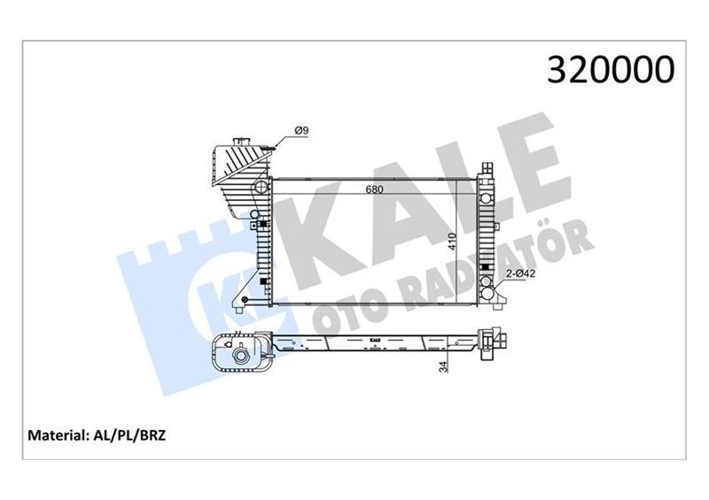 Mercedes Sprinter B901 Motor Su Radyatörü Manuel Şanzıman KALE-RADYATOR