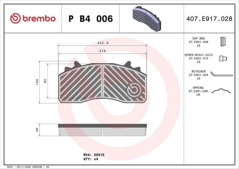 Mercedes-Benz Actros MP4-MP5 Antos Aro Fren Balatası BREMBO