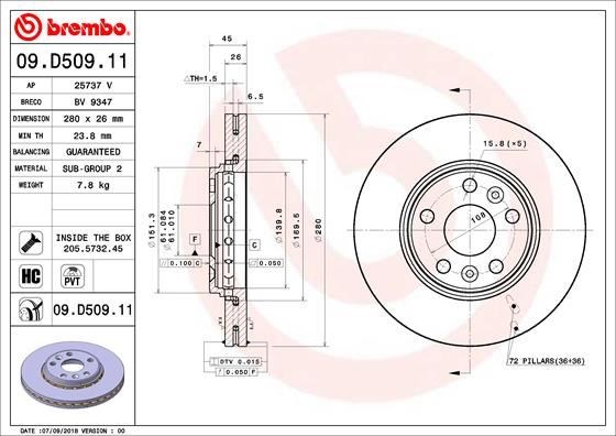 Mercedes-Benz Ön Fren Diski UV Coated BREMBO