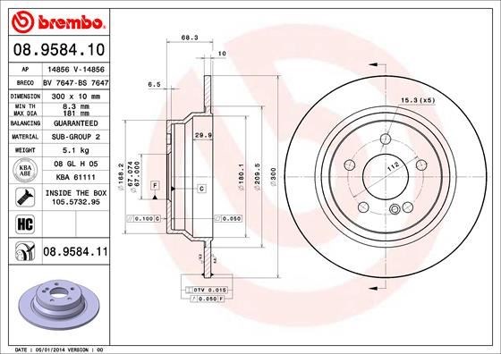 Mercedes W211 S211 C218 W212 S212 Arka Fren Diski BREMBO
