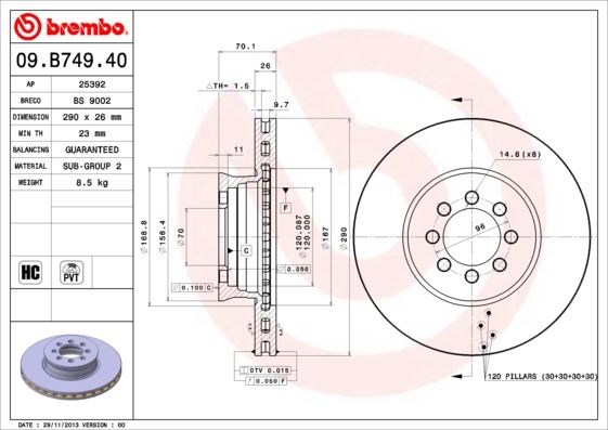 Mercedes-Benz Ön Fren Diski Standart BREMBO