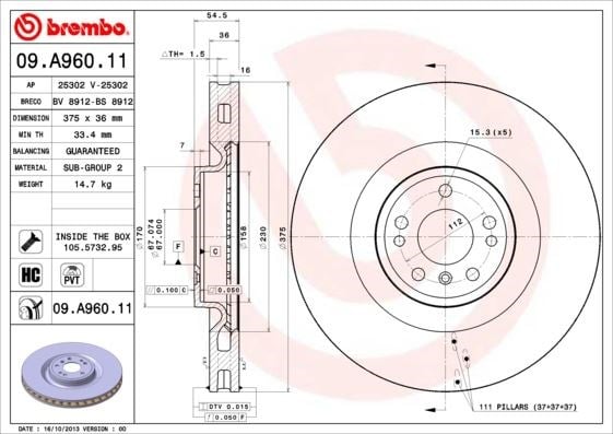 Mercedes-Benz Ön Fren Diski UV Coated BREMBO