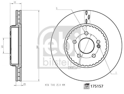 Mercedes W205 W213 C257 C238 X253 C253 Arka Fren Diski FEBI