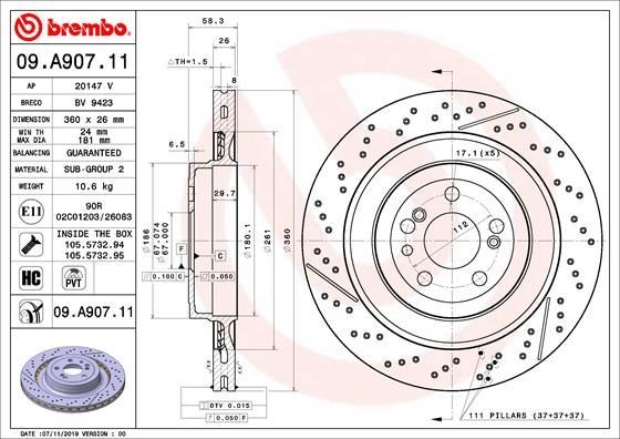 Mercedes-Benz Arka Fren Diski UV Coated BREMBO