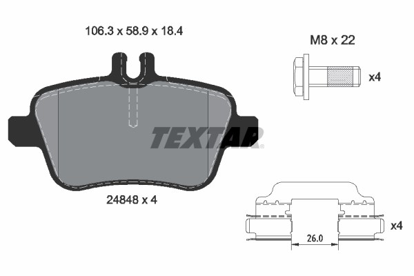 Mercedes W176 Arka Fren Balatası TEXTAR