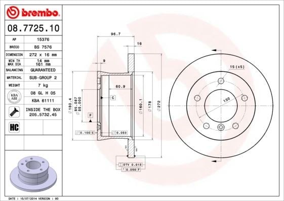 Mercedes Sprinter Arka Fren Diski Tek Teker BREMBO