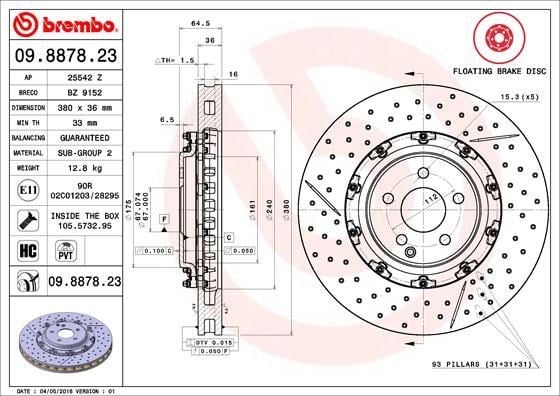 Mercedes-Benz Ön Fren Diski Floating BREMBO