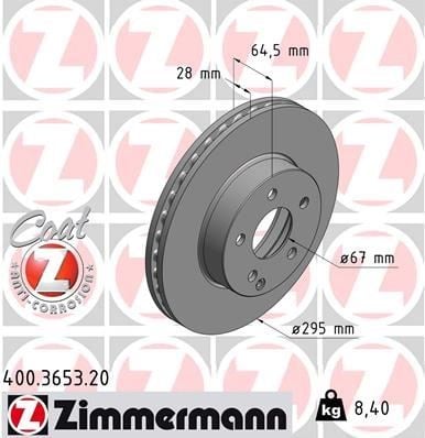 Mercedes W204 S204 C204 W212 S212 A207 R172 Ön Fren Diski ZIMMERMANN