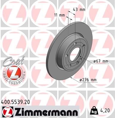 Mercedes W177 W247 C118 X118 Arka Fren Diski ZIMMERMANN