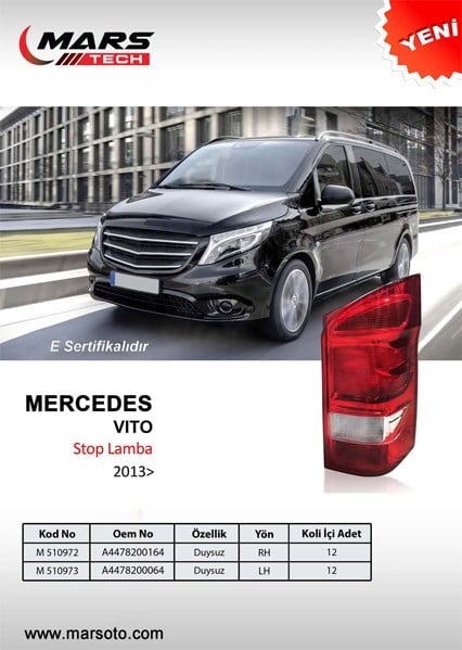 Mercedes Vito W447 Stop Lambası Sağ Duysuz MARS-