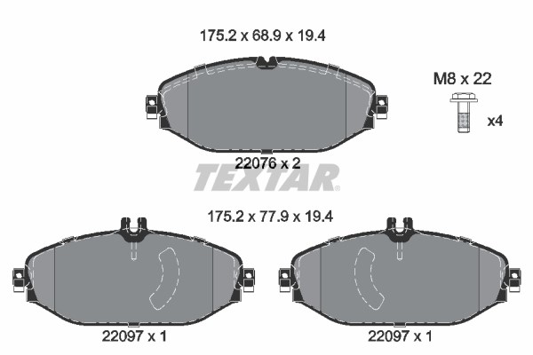 Mercedes W205 S205 C205 A205 C257 W213 S213 A238 C238 Ön Fren Balatası TEXTAR