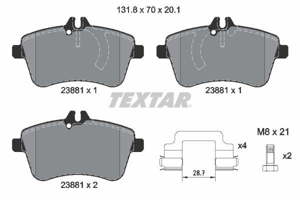 Mercedes W169 W245 Ön Fren Balatası TEXTAR