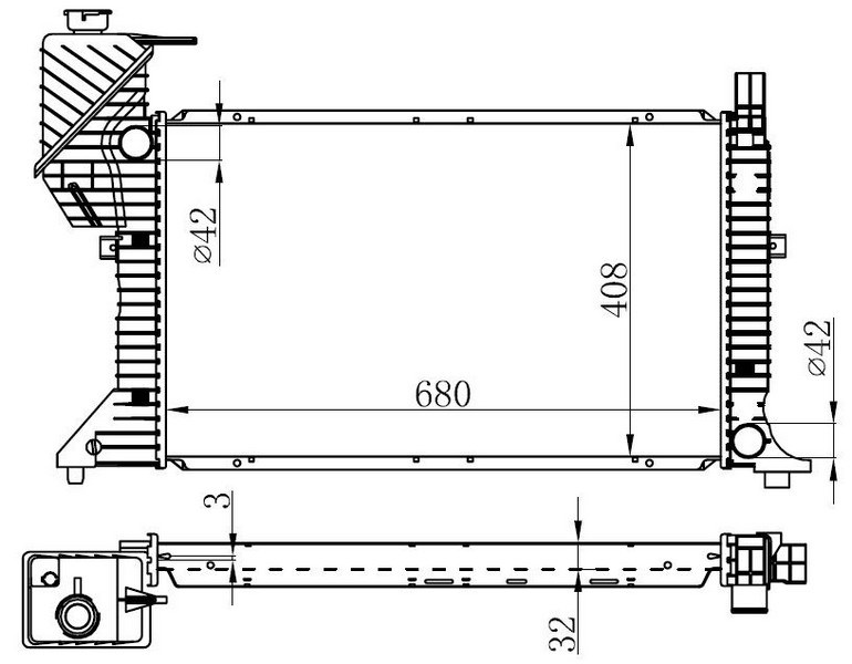 Mercedes Sprinter B901-B904 Motor Su Radyatörü Klimalı ORIS