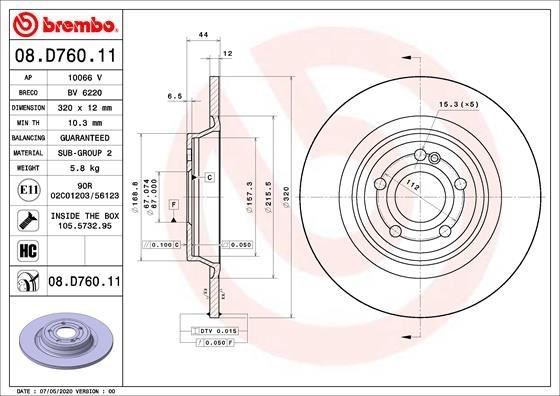 Mercedes W177 V177 W247 C118 X118 H247 X247 Spor Tip Arka Fren Diski BREMBO