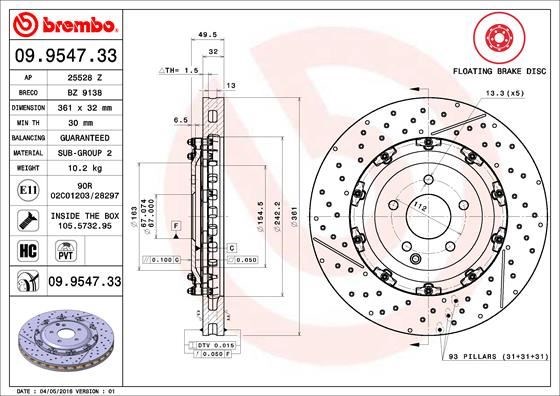 Mercedes-Benz Ön Fren Diski Floating BREMBO