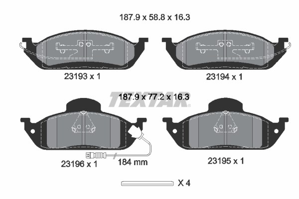 Mercedes ML-Class W163 Ön Fren Balatası TEXTAR