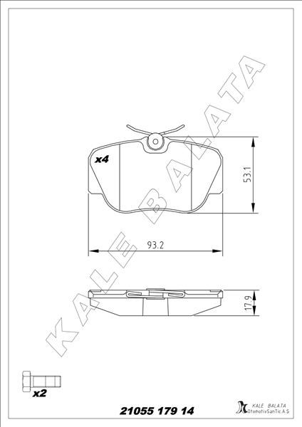 Mercedes W201 Ön Fren Balatası KALE-BALATA