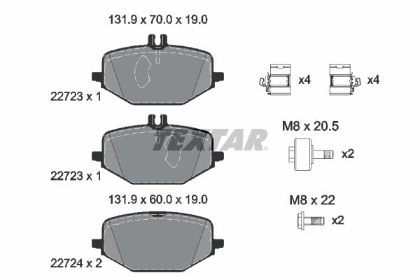 Mercedes W463 V167 C167 Arka Fren Balatası TEXTAR
